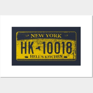 Hell's Kitchen Zip Code 10018 (New York License Plate) Posters and Art